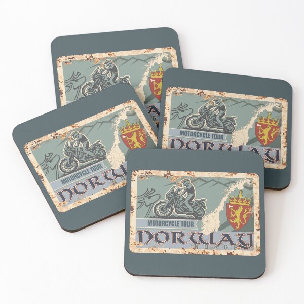 Item preview, Norway Motorcycle Tour Scandinavia Motorcycle Sticker T-Shirt 01 designed and sold by OuterShellUK.