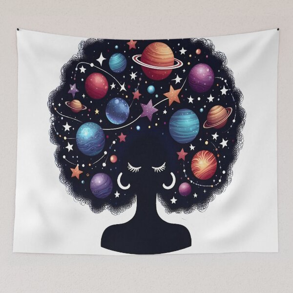 Item preview, Afrofuturism Afro Girl Sci-fi designed and sold by KitonicTees.