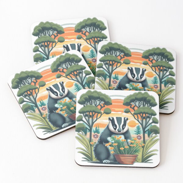 Item preview, Badger with flowers designed and sold by jnsmerchstore.