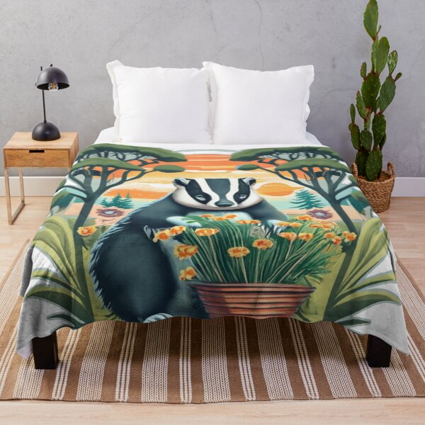 Item preview, Badger with flowers designed and sold by jnsmerchstore.