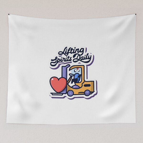Item preview, Cartoon Forklift Lifting Spirits Daily designed and sold by NiftyWrx.