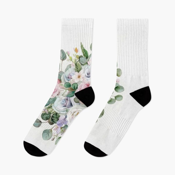 Item preview, Delicate and artistic watercolor bouquet of mixed flowers in pastel colors designed and sold by Ladidia.