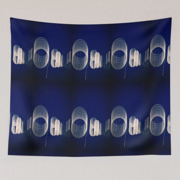 Item preview, Blue and white circular sweep digital art designed and sold by Carré Comme Orange.
