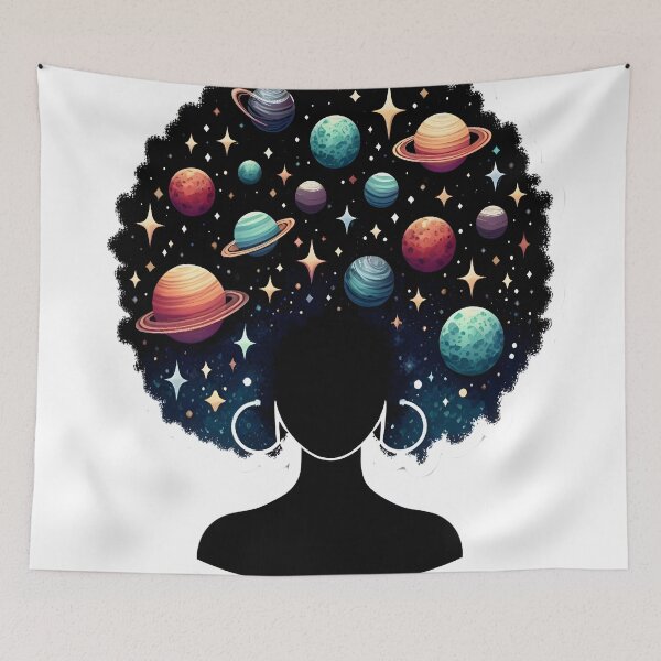 Item preview, Afrofuturism Afro Girl Cosmic designed and sold by KitonicTees.