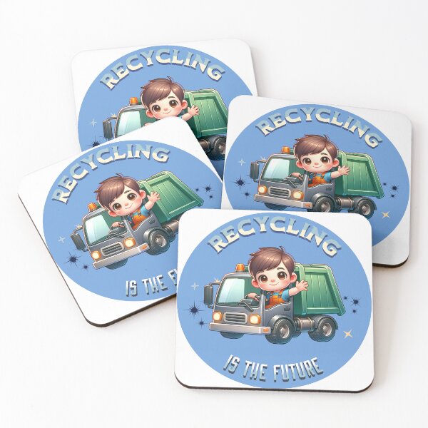 Item preview, Recycling is the Future Little Boy with a Garbage Truck- Earth Day designed and sold by PG Illustration.