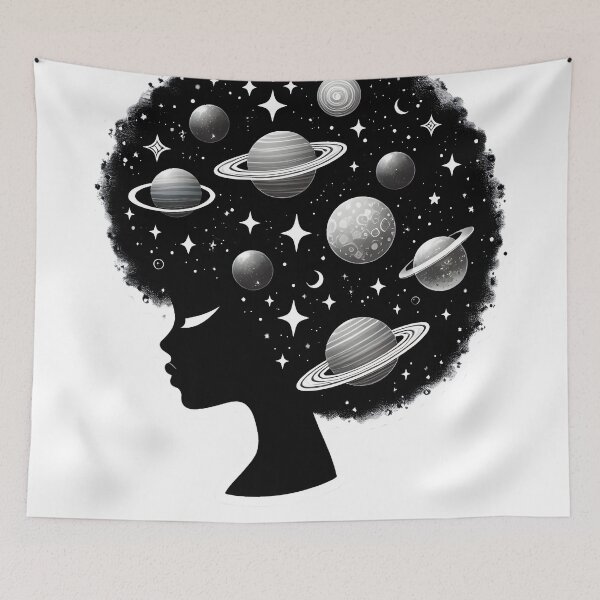 Item preview, Afrofuturism Afro Girl Art designed and sold by KitonicTees.