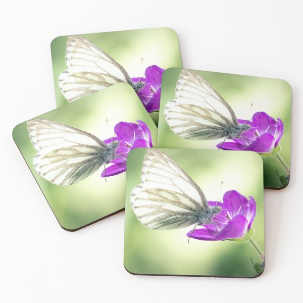 Item preview, Green-veined white butterfly on purple flower designed and sold by Koolmees.