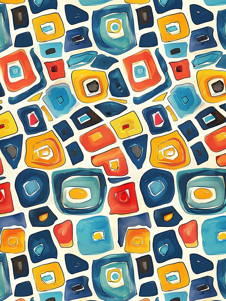 Aperçu 5 sur 5. Coque iPhone avec l'œuvre Abstract Retro Squares Art créée et vendue par ArmorShell.