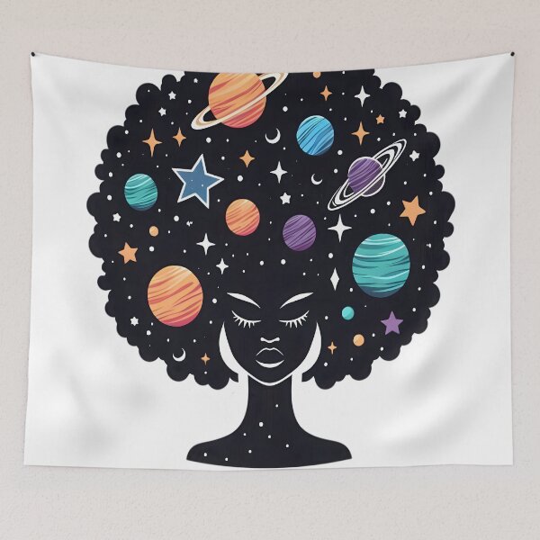 Item preview, Afrofuturism Afro Girl Sticker Design designed and sold by KitonicTees.
