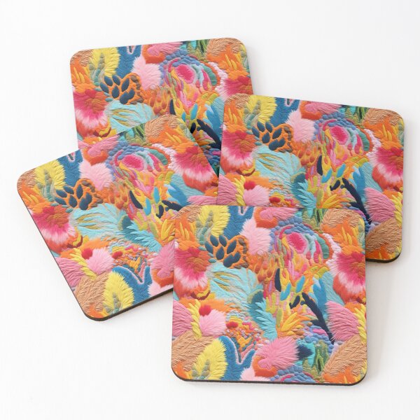 Item preview, Abstract multicolored floral embroidery. Pattern with colorful embroidery. Abstract shapes of different colors. Summer mood. designed and sold by SculpterioShop.