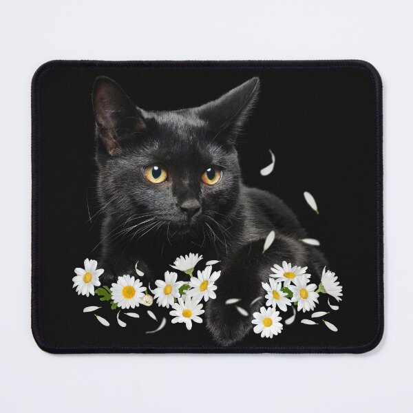 Item preview, Cat birth month flower, April daisy. Black cat shirt. Cat mom gift. Cat and daisy designed and sold by godleo.