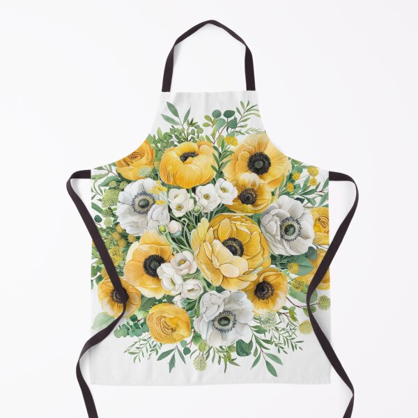 Item preview, Exquisite and intricate illustration of a vibrant bouquet featuring yellow and white flowers, ideal for artistic endeavors designed and sold by Ladidia.