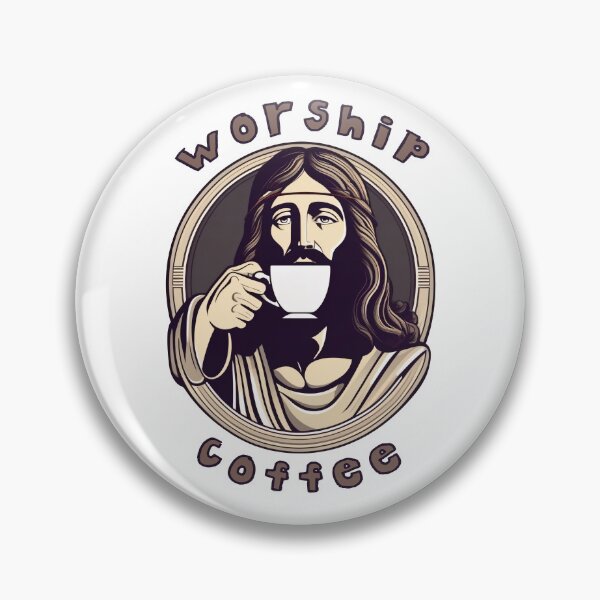 Item preview, Worship Coffee Chill Retro Jesus Caffeine Lover designed and sold by DreamCraze.