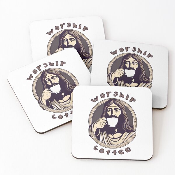 Item preview, Worship Coffee Chill Retro Jesus Caffeine Lover designed and sold by DreamCraze.