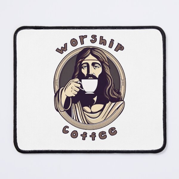 Item preview, Worship Coffee Chill Retro Jesus Caffeine Lover designed and sold by DreamCraze.
