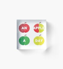 An Apple A Day Acrylic Block