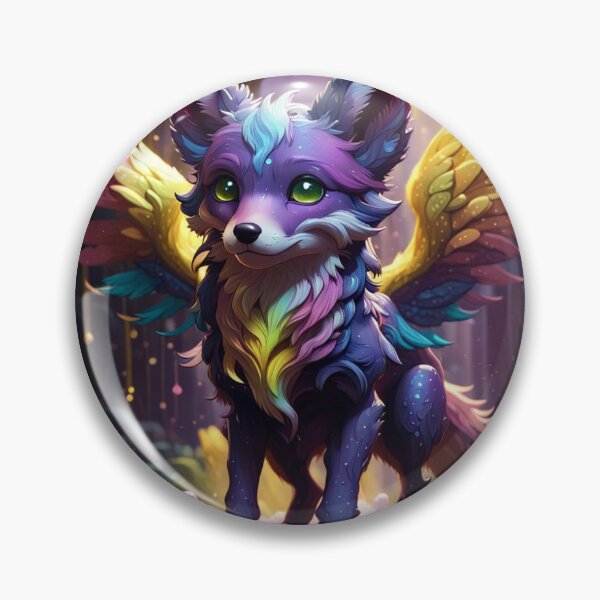 Item preview, Rainbow Inspired Winged Slime Fox Pup designed and sold by FaeFoxArtShop.