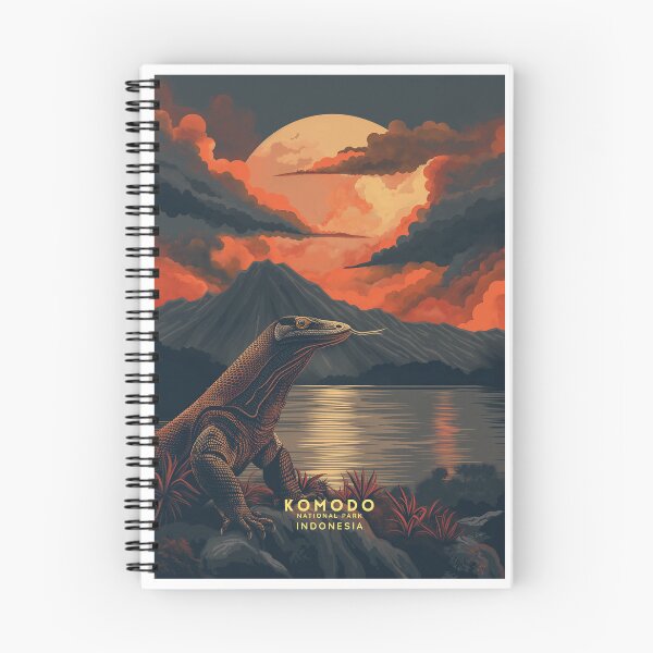 Item preview, Komodo National Park Adventure: Indonesia - Travel Illustration designed and sold by NeuralVibe.