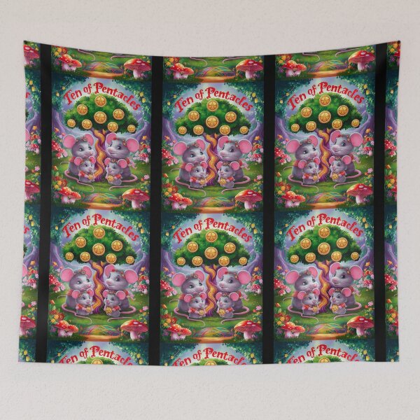 Item preview, Tarot Card - Ten of Pentacles. mouse theme, mouse lover, cute mouse designed and sold by ZodiacWonders.