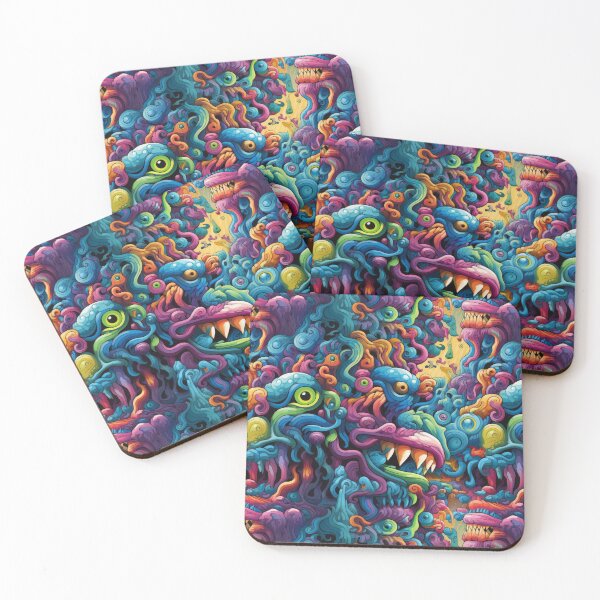 Item preview, Psychedelic abstraction in the form of a monsters. A psychedelic vision inspired by an acid trip. Shamanic vision from the ancient world. designed and sold by SculpterioShop.