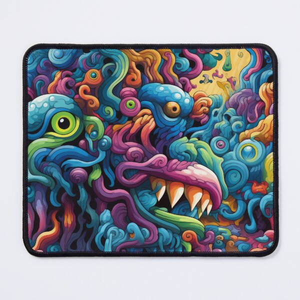 Item preview, Psychedelic abstraction in the form of a monsters. A psychedelic vision inspired by an acid trip. Shamanic vision from the ancient world. designed and sold by SculpterioShop.