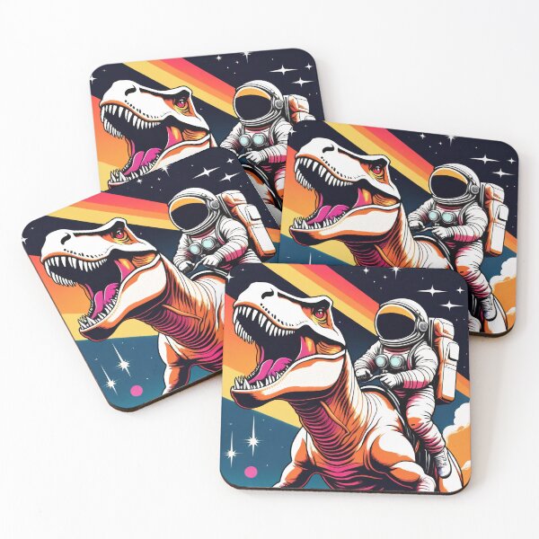 Item preview, Vintage Astronaut Riding on T Rex designed and sold by DreamCraze.