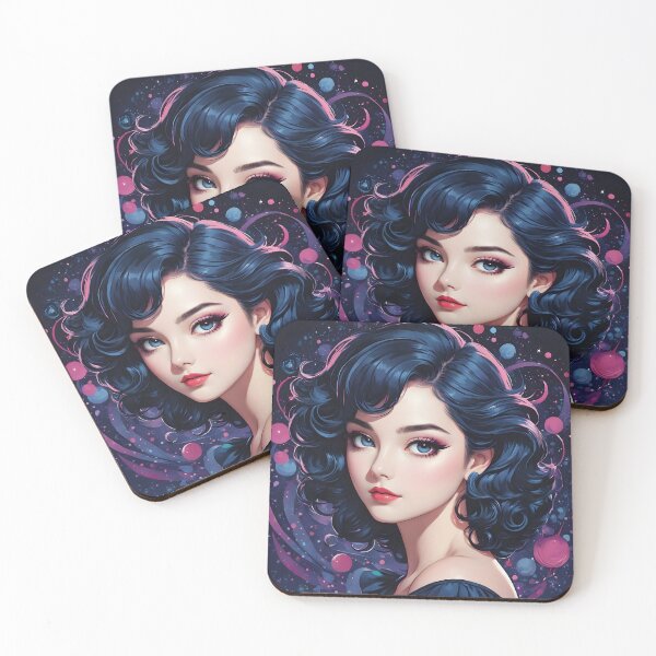 Item preview, Enchanting Midnight Portrait Young Woman Sparkling Eyes designed and sold by MidnightChiffon.