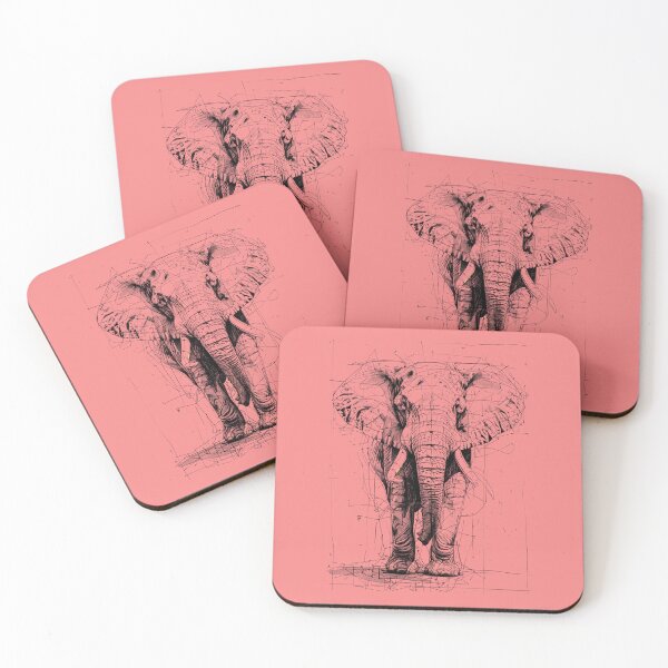 Item preview, Line drawing of an elephant in a simple croquis style. designed and sold by hojeong-art.