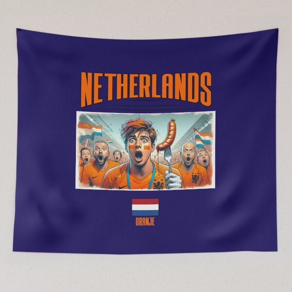 Item preview, Dutch Fans Euro24, sausage on a Fork. Netherlands designed and sold by Get-Forked.