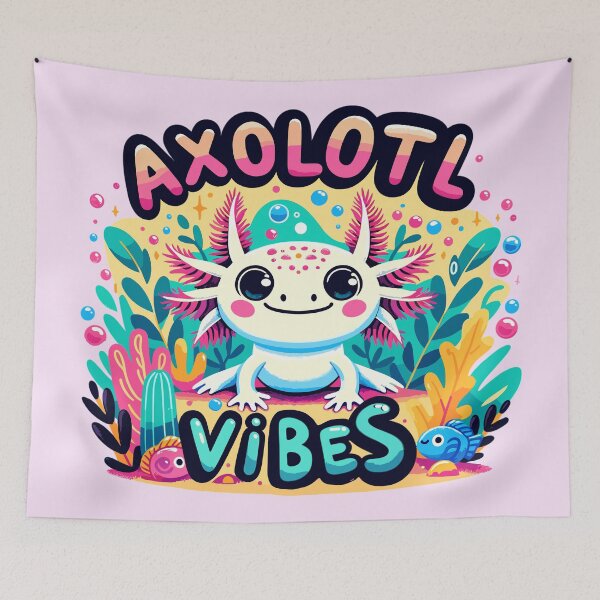 Item preview, Axolotl Vibes Shirt, Cute Colorful Axolotl Design designed and sold by FinFriends.