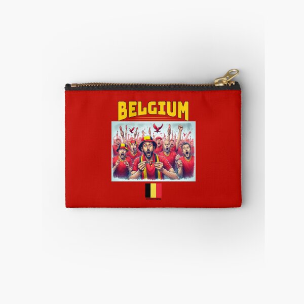 Artikelvorschau, Belgien-Fans Euro24, Wurst auf einer Gabel. entworfen und verkauft von Get-Forked.