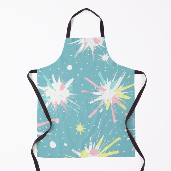 Item preview, Pastel fireworks on an aqua sky fun pattern print designed and sold by PrettyPinkSkies.