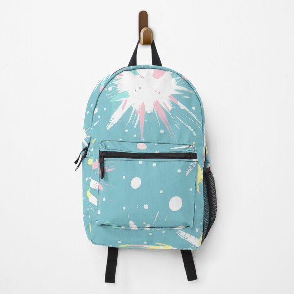Item preview, Pastel fireworks on an aqua sky fun pattern print designed and sold by PrettyPinkSkies.