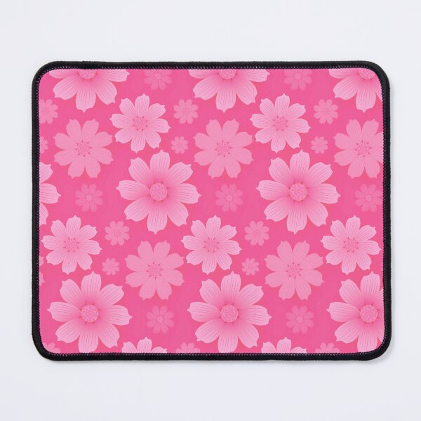 Item preview, pink floral art seamless pattern wallpaper print designed and sold by SpinklyCreations.