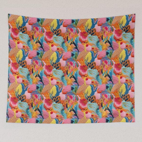 Item preview, Abstract multicolored floral embroidery. Pattern with colorful embroidery. Abstract shapes of different colors. Summer mood. designed and sold by SculpterioShop.