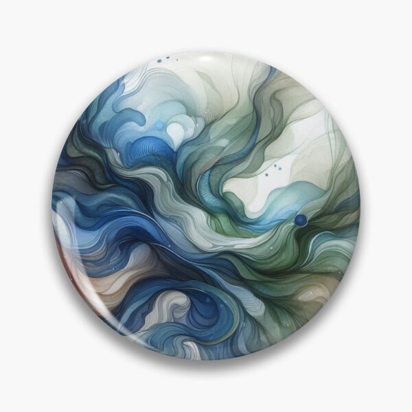 Item preview, Flowy abstract in blues and greens designed and sold by MALindsey1.