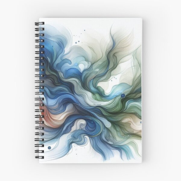 Item preview, Flowy abstract in blues and greens designed and sold by MALindsey1.