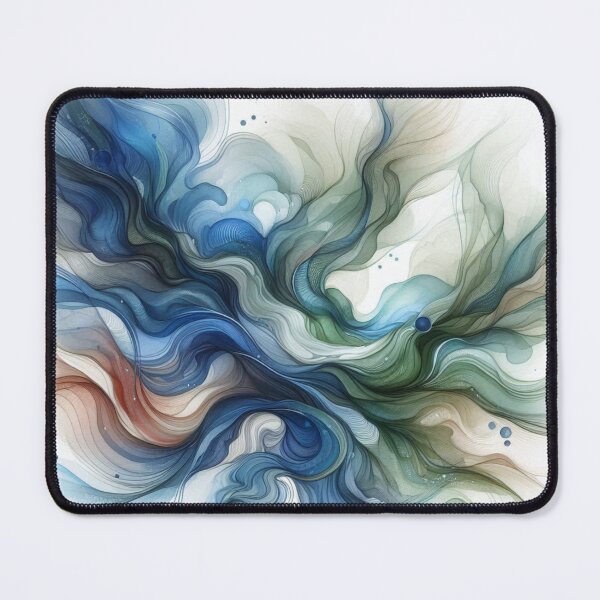 Item preview, Flowy abstract in blues and greens designed and sold by MALindsey1.