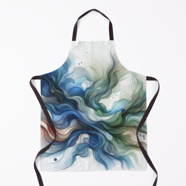 Item preview, Flowy abstract in blues and greens designed and sold by MALindsey1.