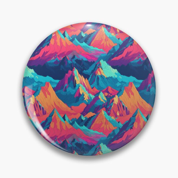 Item preview, Psychedelic abstract mountains in vector style. Vector mountains in blue and pink orange. Mountain landscape in minimalism. designed and sold by SculpterioShop.