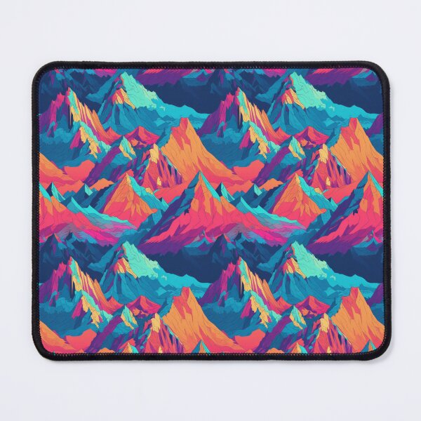 Item preview, Psychedelic abstract mountains in vector style. Vector mountains in blue and pink orange. Mountain landscape in minimalism. designed and sold by SculpterioShop.