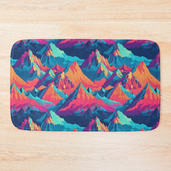 Item preview, Psychedelic abstract mountains in vector style. Vector mountains in blue and pink orange. Mountain landscape in minimalism. designed and sold by SculpterioShop.