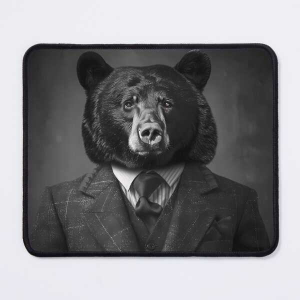 Item preview, Black Bear in Business Suit Retro Art designed and sold by redstar19.