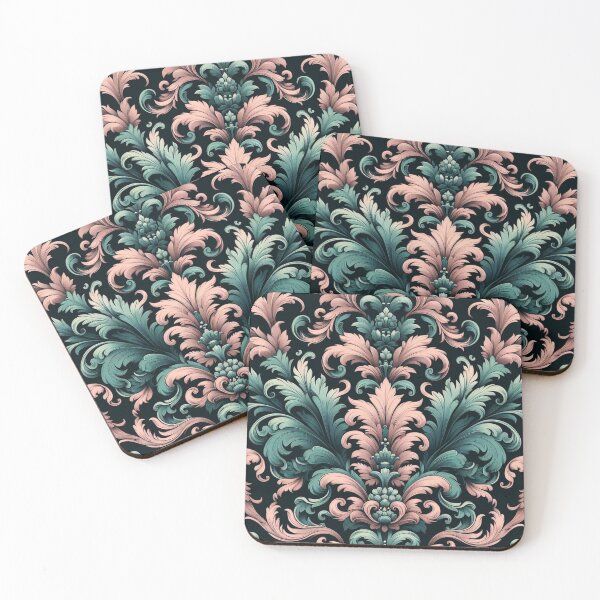 Item preview, Teal, Pink & Black Baroque designed and sold by DesignsByPrnces.