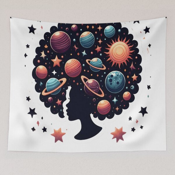 Item preview, Afrofuturism Afro Girl African Art designed and sold by KitonicTees.