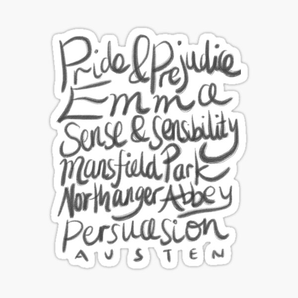 Item preview, Jane Austen Novels Calligraphy Lettering Typography designed and sold by louweasely.