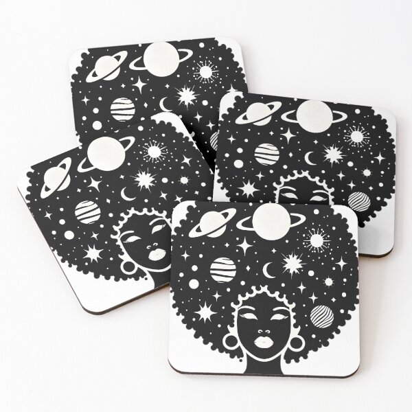 Item preview, Afrofuturism Afro Girl Sci-fi Black And White designed and sold by KitonicTees.