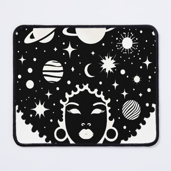 Item preview, Afrofuturism Afro Girl Sci-fi Black And White designed and sold by KitonicTees.