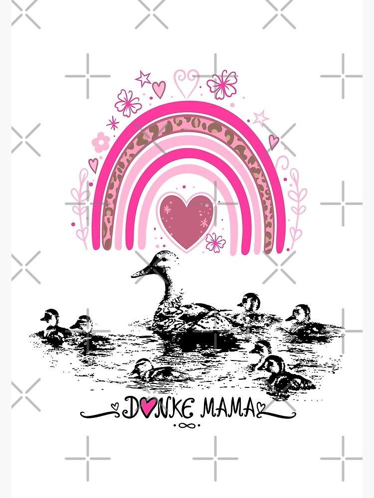 Mother's Day Duck Mom Baby Rainbow