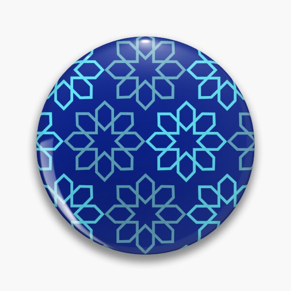 Item preview,  blue geometric  flowers designed and sold by mndesignworx.
